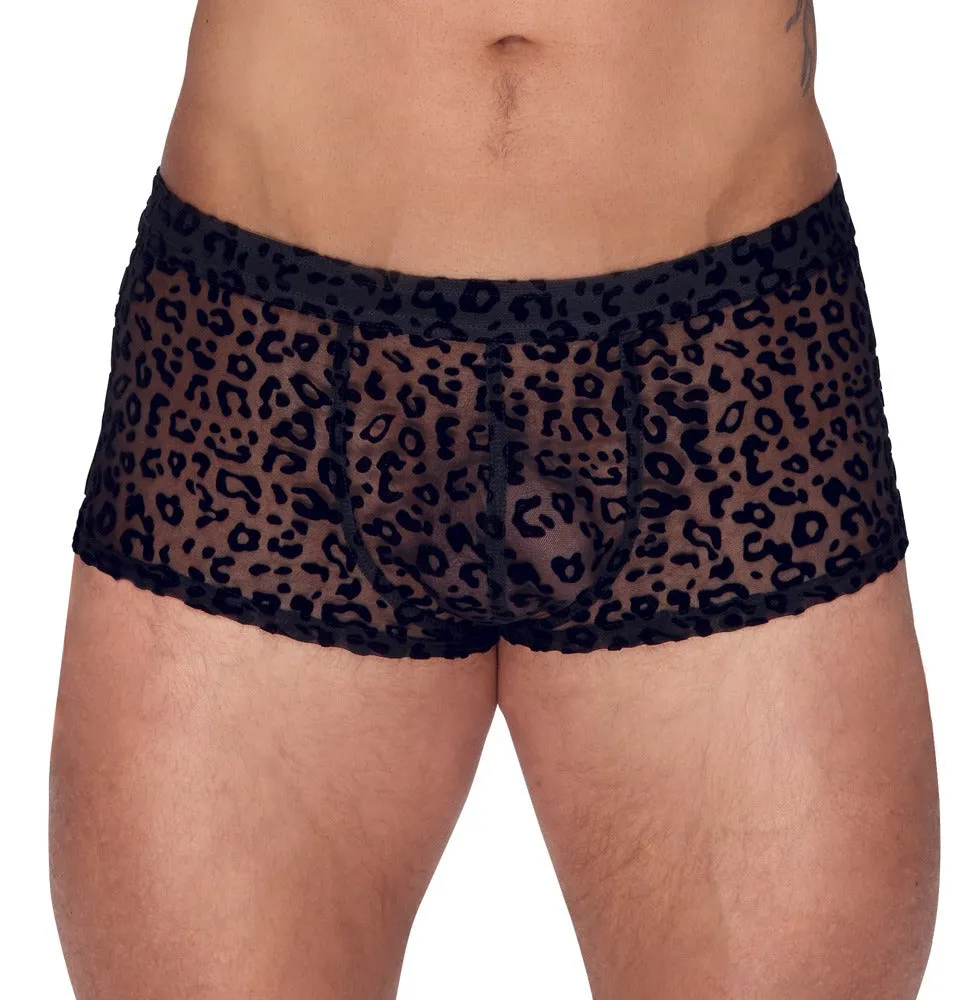 Noir Handmade Leopard Flock Shorts