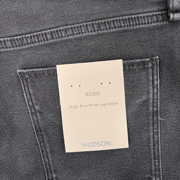 NWT $195 Hudson Rosie Wide Leg Ankle  Jean - Ash Black