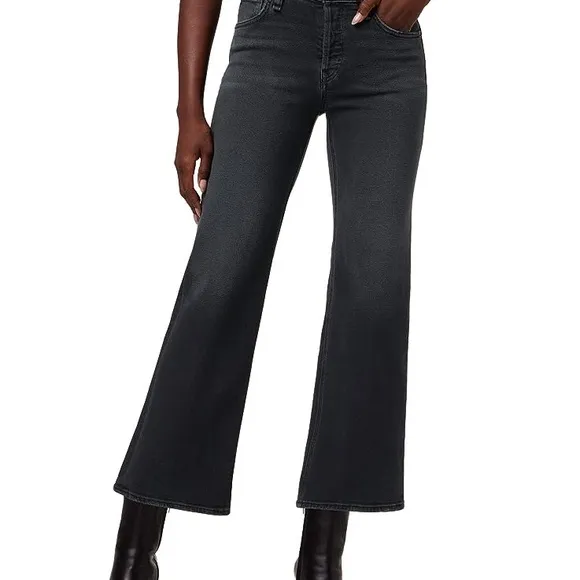 NWT $195 Hudson Rosie Wide Leg Ankle  Jean - Ash Black