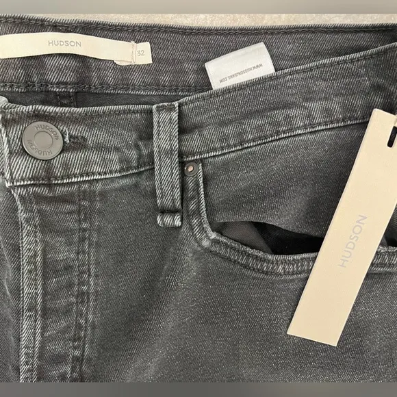 NWT $195 Hudson Rosie Wide Leg Ankle  Jean - Ash Black