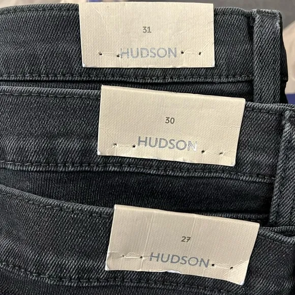 NWT $195 Hudson Rosie Wide Leg Ankle  Jean - Ash Black