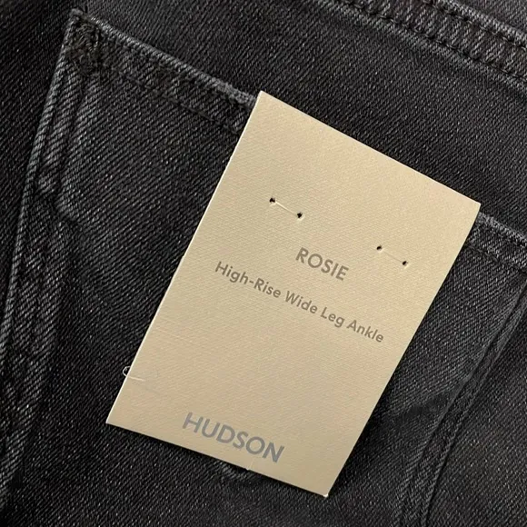 NWT $195 Hudson Rosie Wide Leg Ankle  Jean - Ash Black