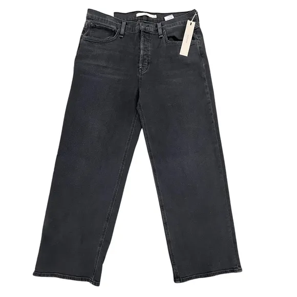 NWT $195 Hudson Rosie Wide Leg Ankle  Jean - Ash Black