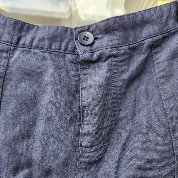 NWT C&amp;C California Navy Blue Linen Cotton Shorts M