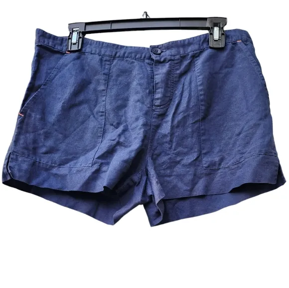 NWT C&amp;C California Navy Blue Linen Cotton Shorts M