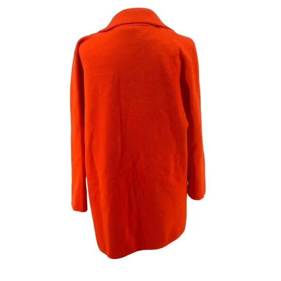 NWT J. Crew Bright Orange Knit Blazer Lapel Collar Sz S Office Quiet Luxury
