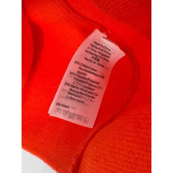 NWT J. Crew Bright Orange Knit Blazer Lapel Collar Sz S Office Quiet Luxury