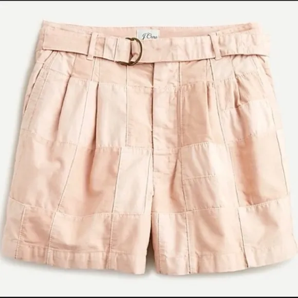 NWT J.Crew Women's Limited-edition D-ring Patchwork Shorts in Warm Clay Size 6