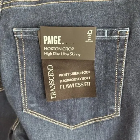 NWT PAIGE Hoxton Crop Jeans – High-Rise Skinny – Size 27