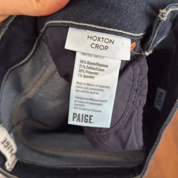 NWT PAIGE Hoxton Crop Jeans – High-Rise Skinny – Size 27