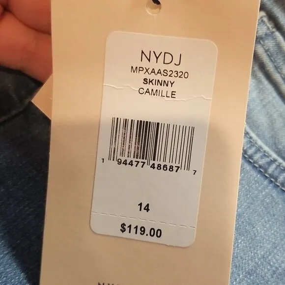 NYDJ Jeans 14 NWT Ami Skinny Ankle Cool Embrace