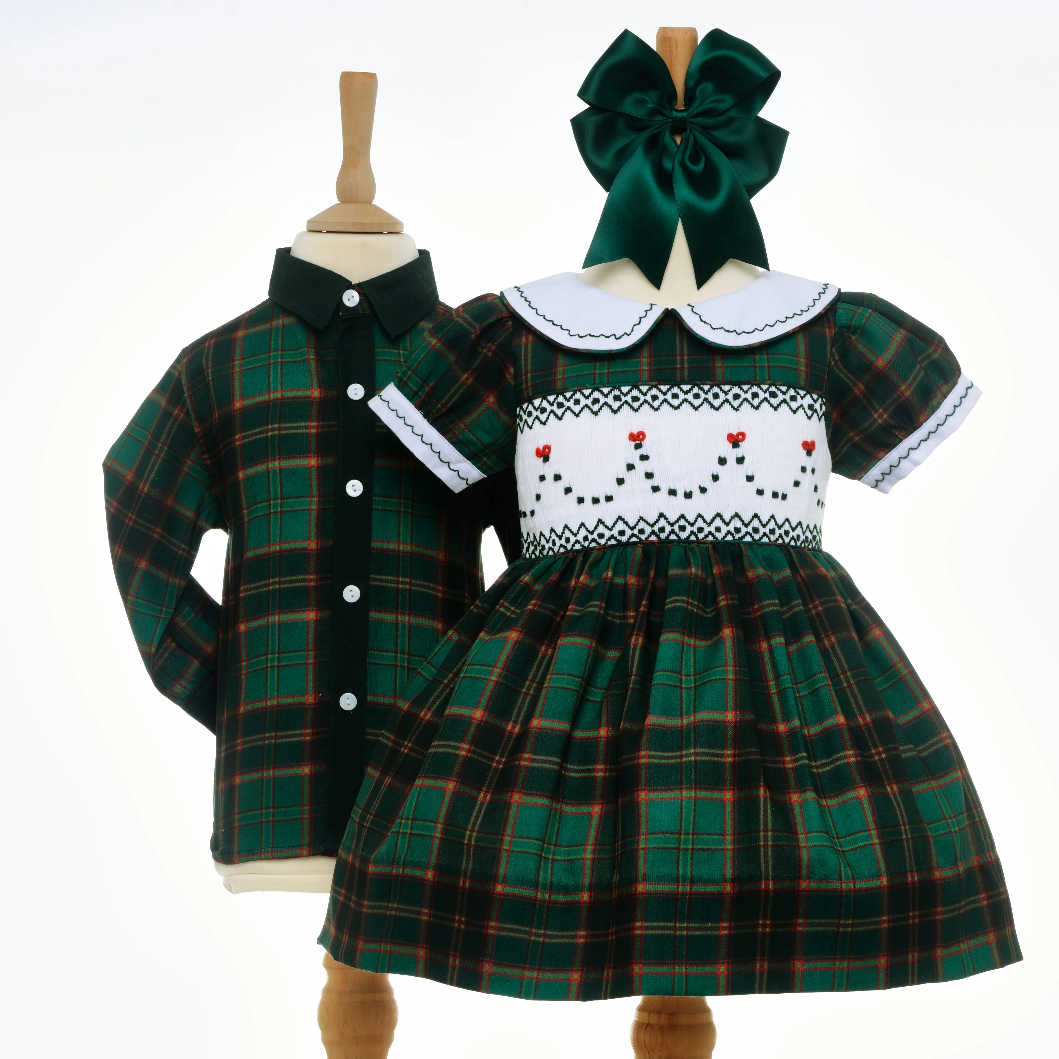 Ocean Baby Boys Hunter Green Plaid Shirt  (2Yrs-14Yrs)