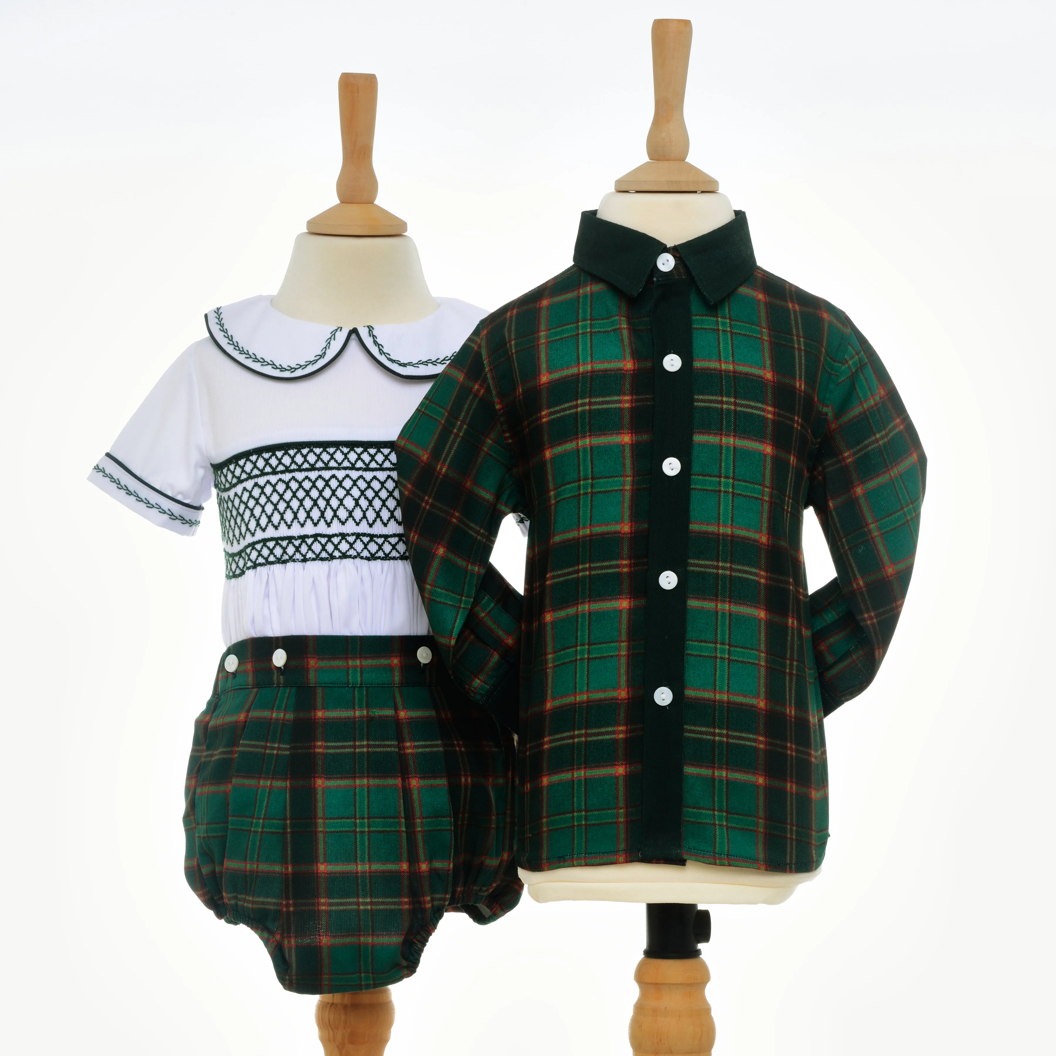 Ocean Baby Boys Hunter Green Plaid Shirt  (2Yrs-14Yrs)