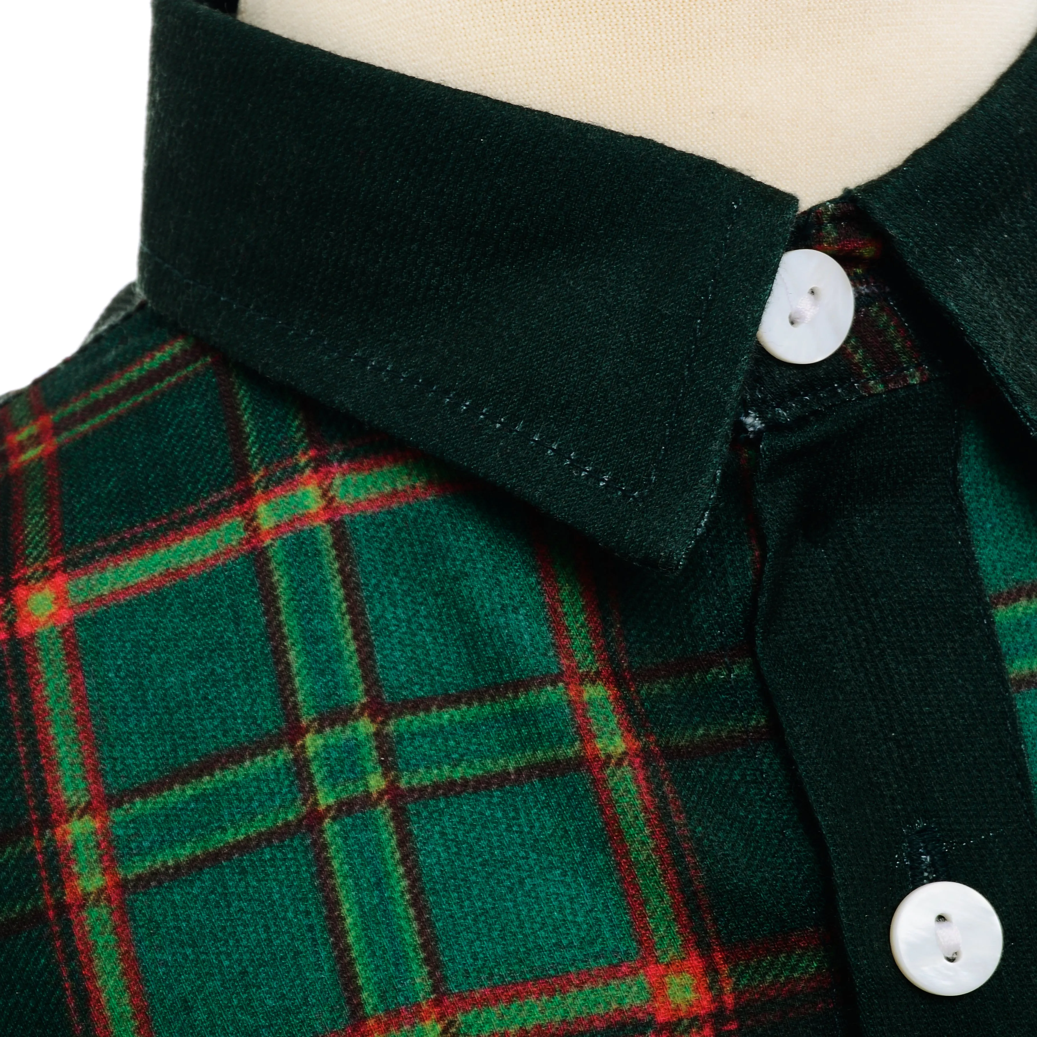Ocean Baby Boys Hunter Green Plaid Shirt  (2Yrs-14Yrs)