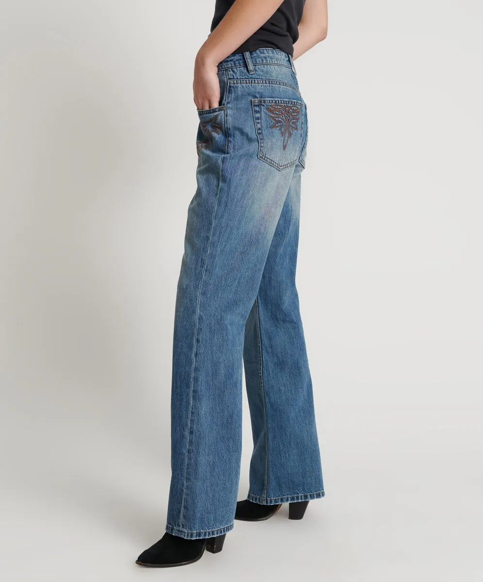 One Teaspoon Westland Motif Charlie Slim Bootcut Blue Jean