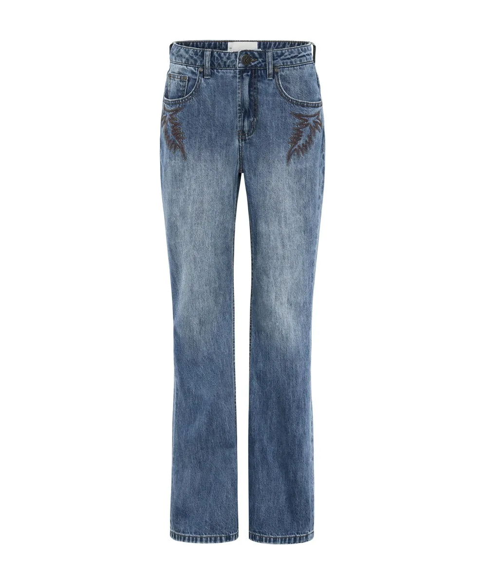 One Teaspoon Westland Motif Charlie Slim Bootcut Blue Jean