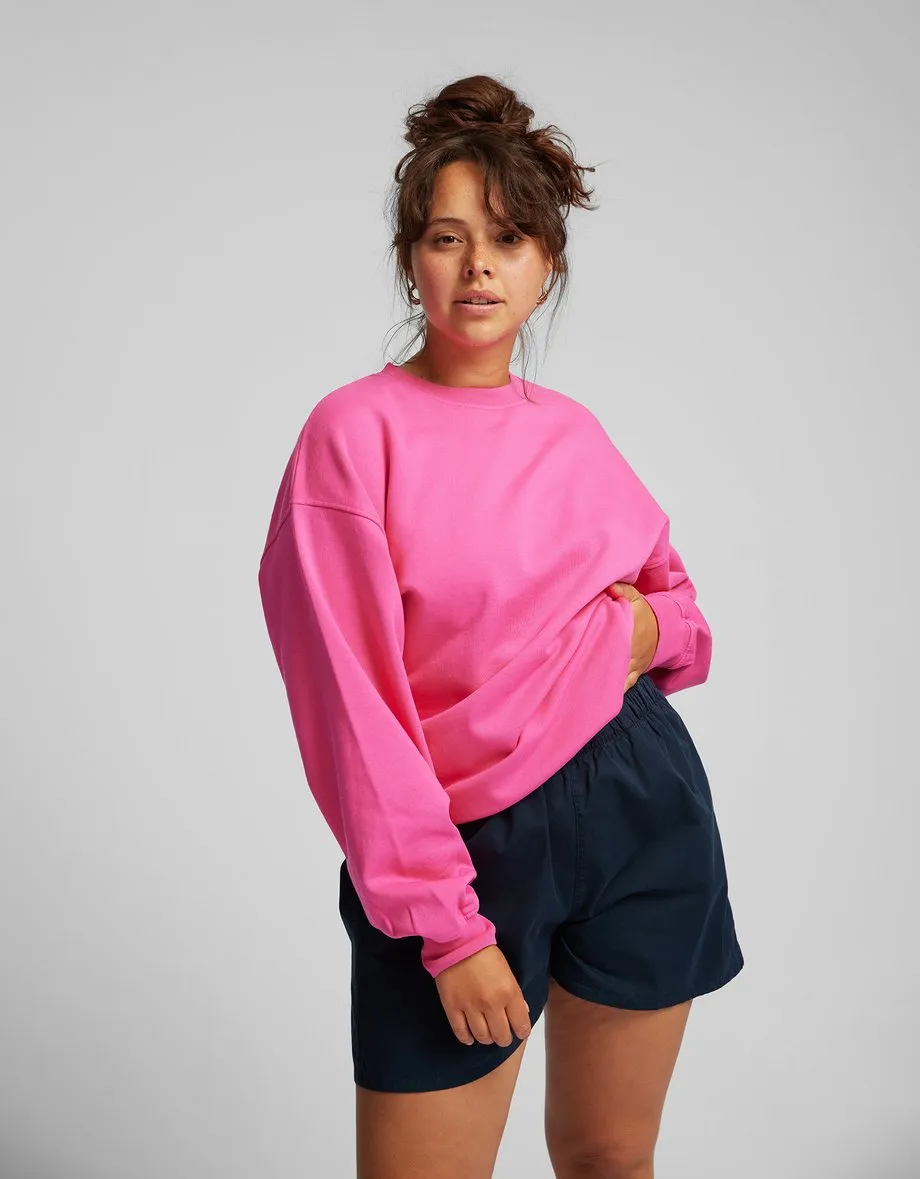Organic Oversized Crew Sweater in black