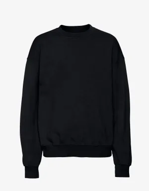 Organic Oversized Crew Sweater in black