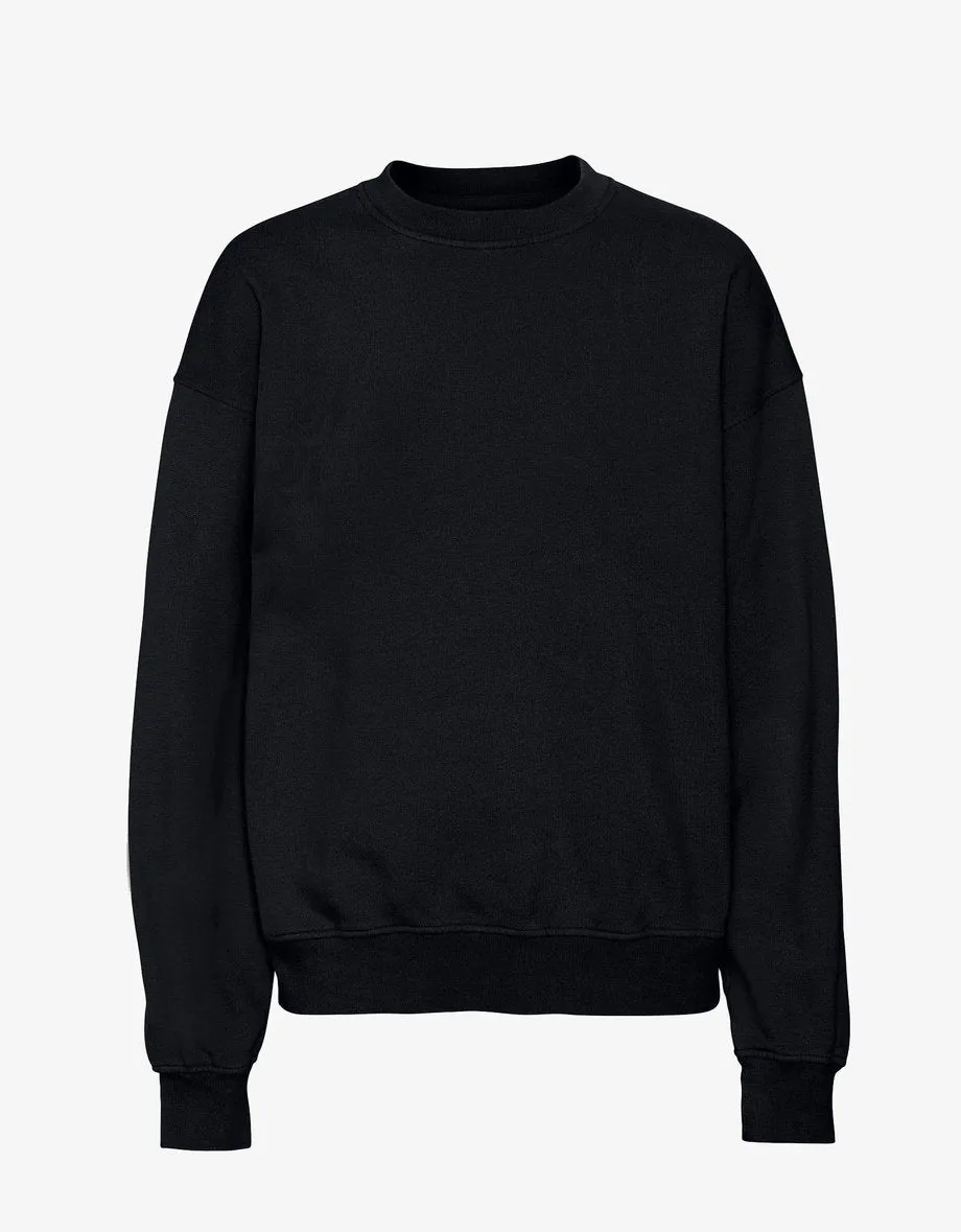 Organic Oversized Crew Sweater in black