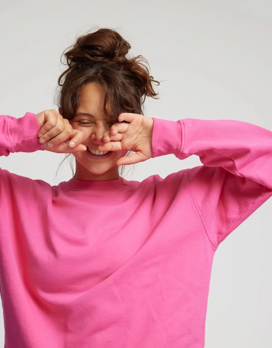 Organic Oversized Crew Sweater in black
