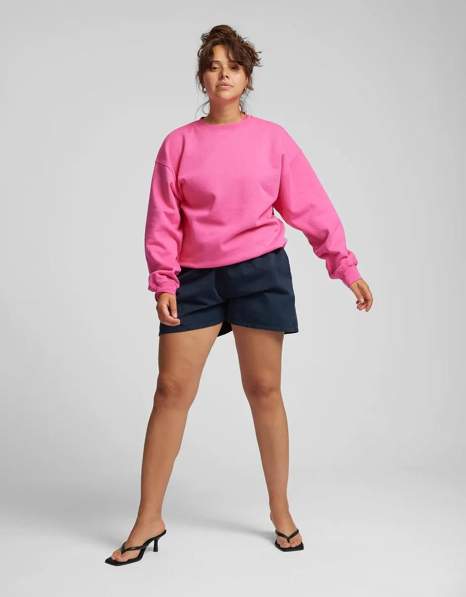 Organic Oversized Crew Sweater in black