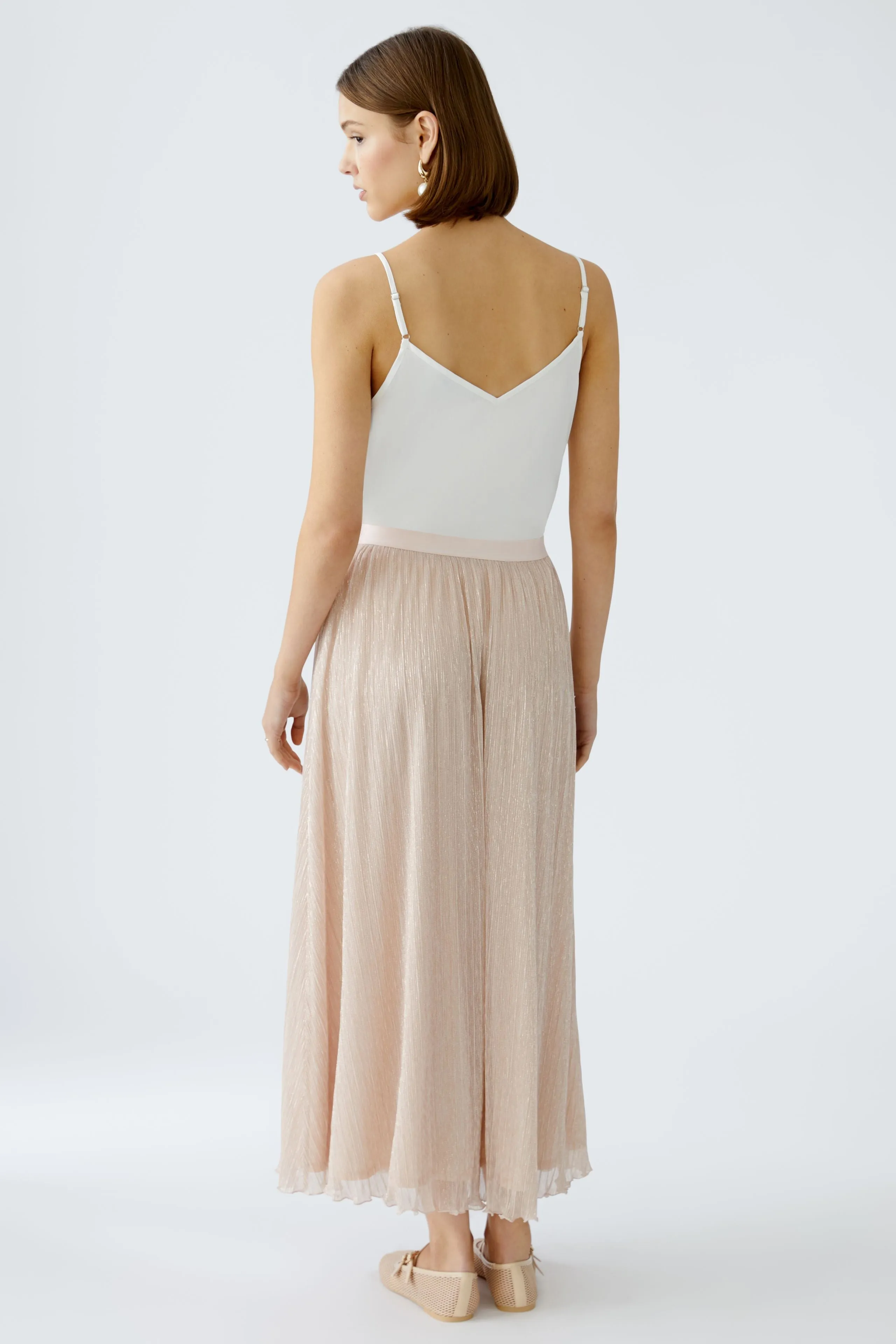 Oui Rose Cooper Shimmery Chiffon Maxi Skirt