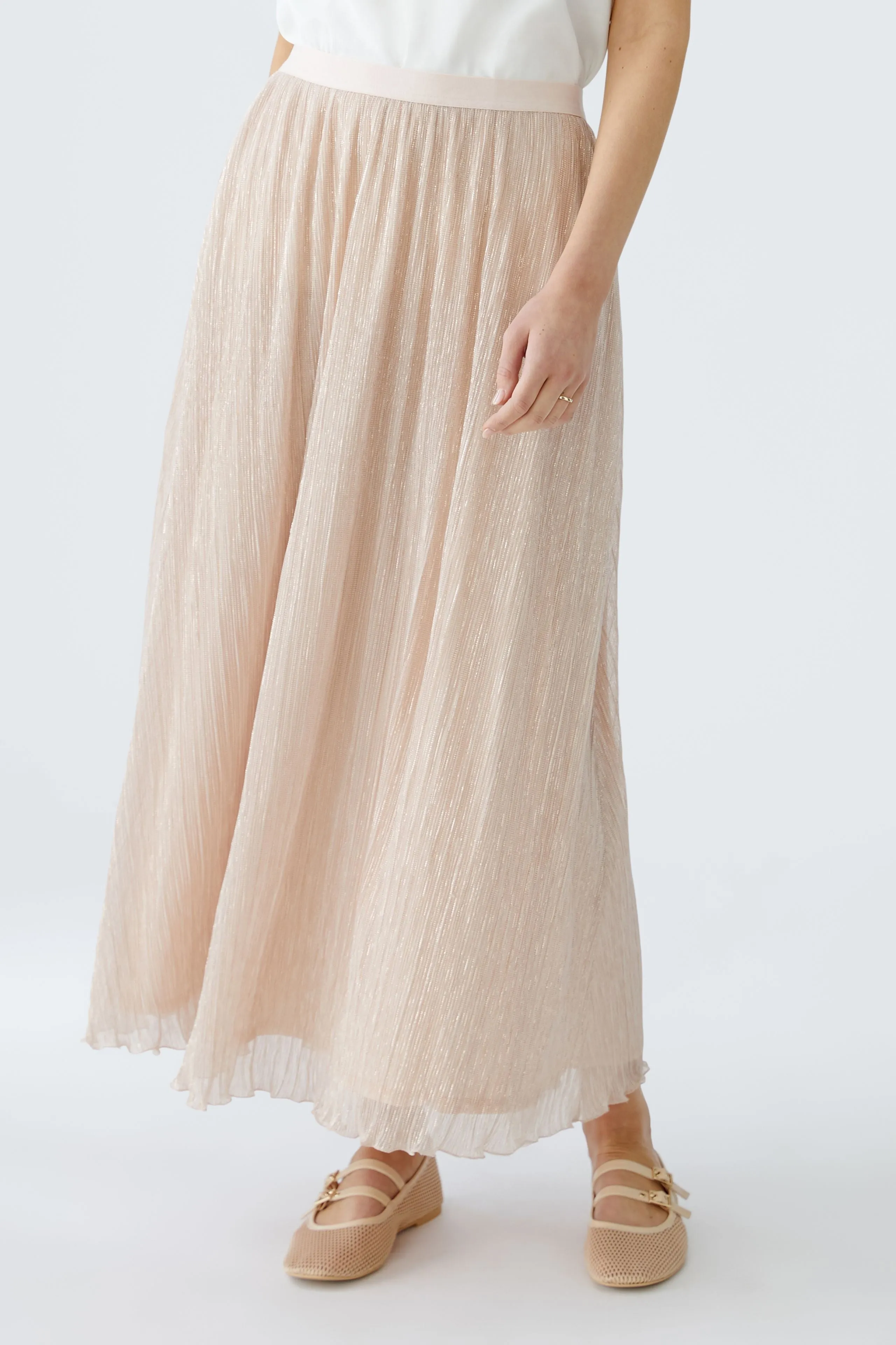Oui Rose Cooper Shimmery Chiffon Maxi Skirt