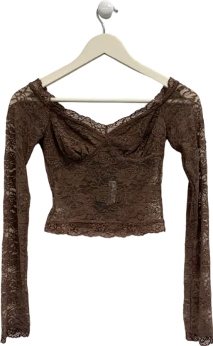 Outcast Brown Emerson Long Sleeve Top UK XS