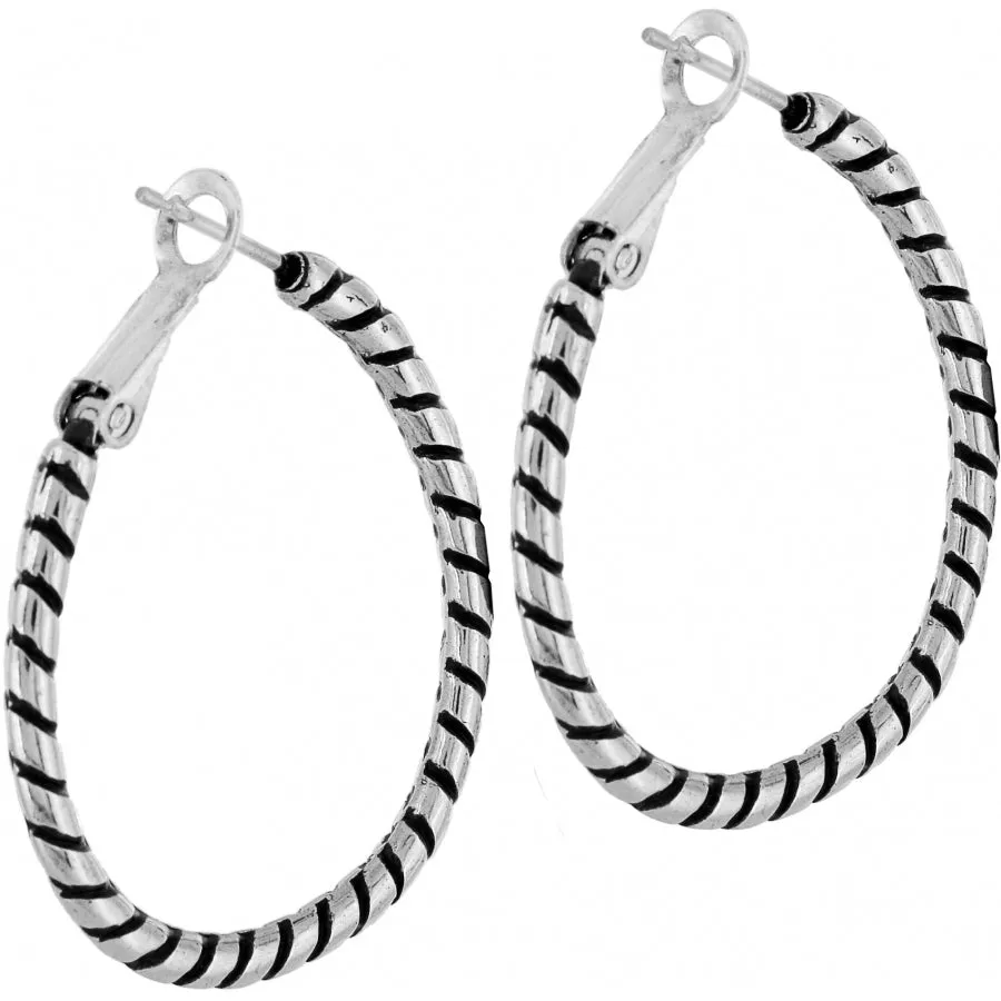 Oval Twist Hoop Charm Earrings