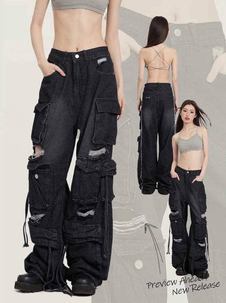 Oversize ripped jeans-D559 | Inspanda