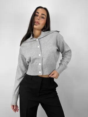Oversized Collar Button Down Cardigan