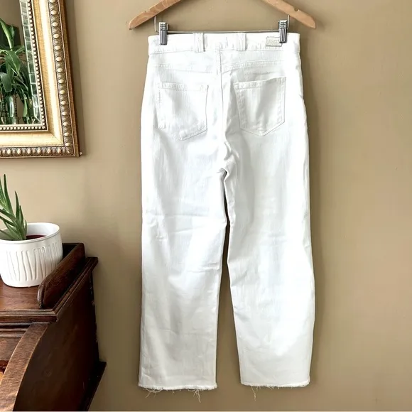 Paige Nellie Utility Pocket Pants Crisp White Wide Leg Crop Jeans Sailor 26