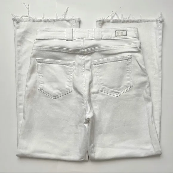 Paige Nellie Utility Pocket Pants Crisp White Wide Leg Crop Jeans Sailor 26