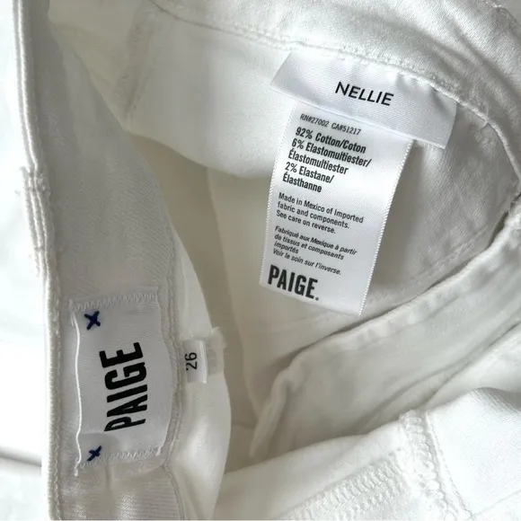 Paige Nellie Utility Pocket Pants Crisp White Wide Leg Crop Jeans Sailor 26