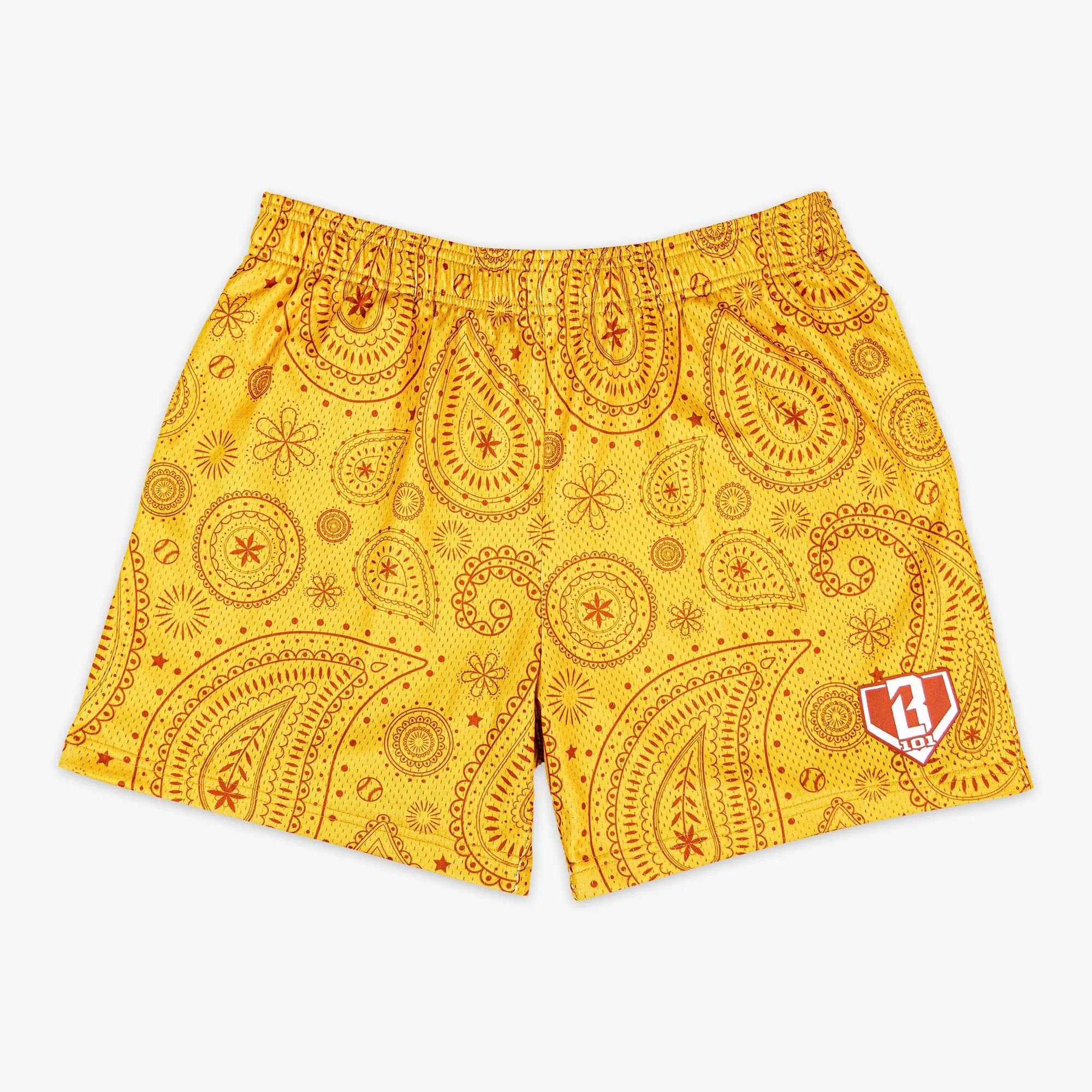 Paisley Youth Shorts - Orange