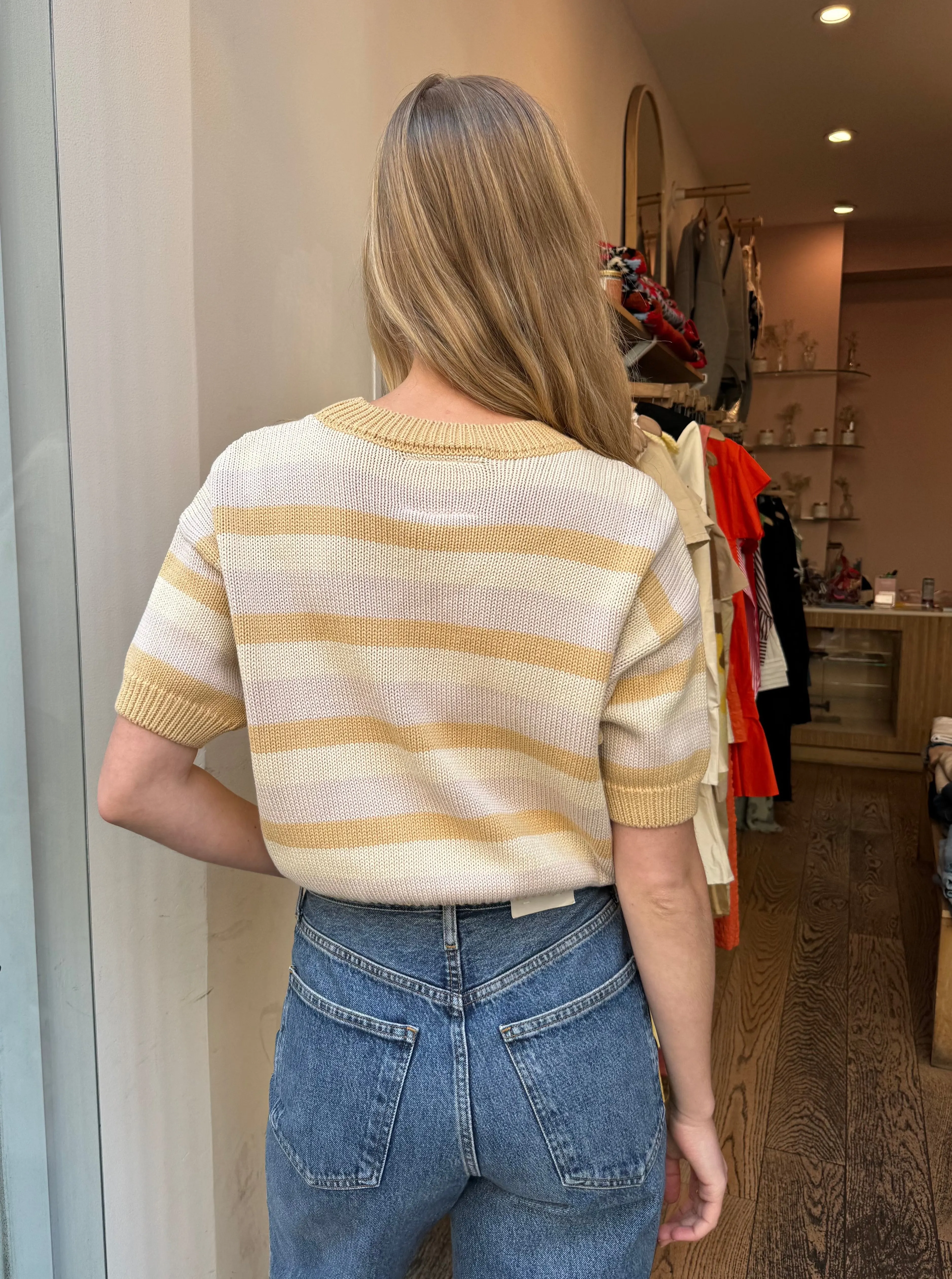 Pattie Sweater Top in Stripes