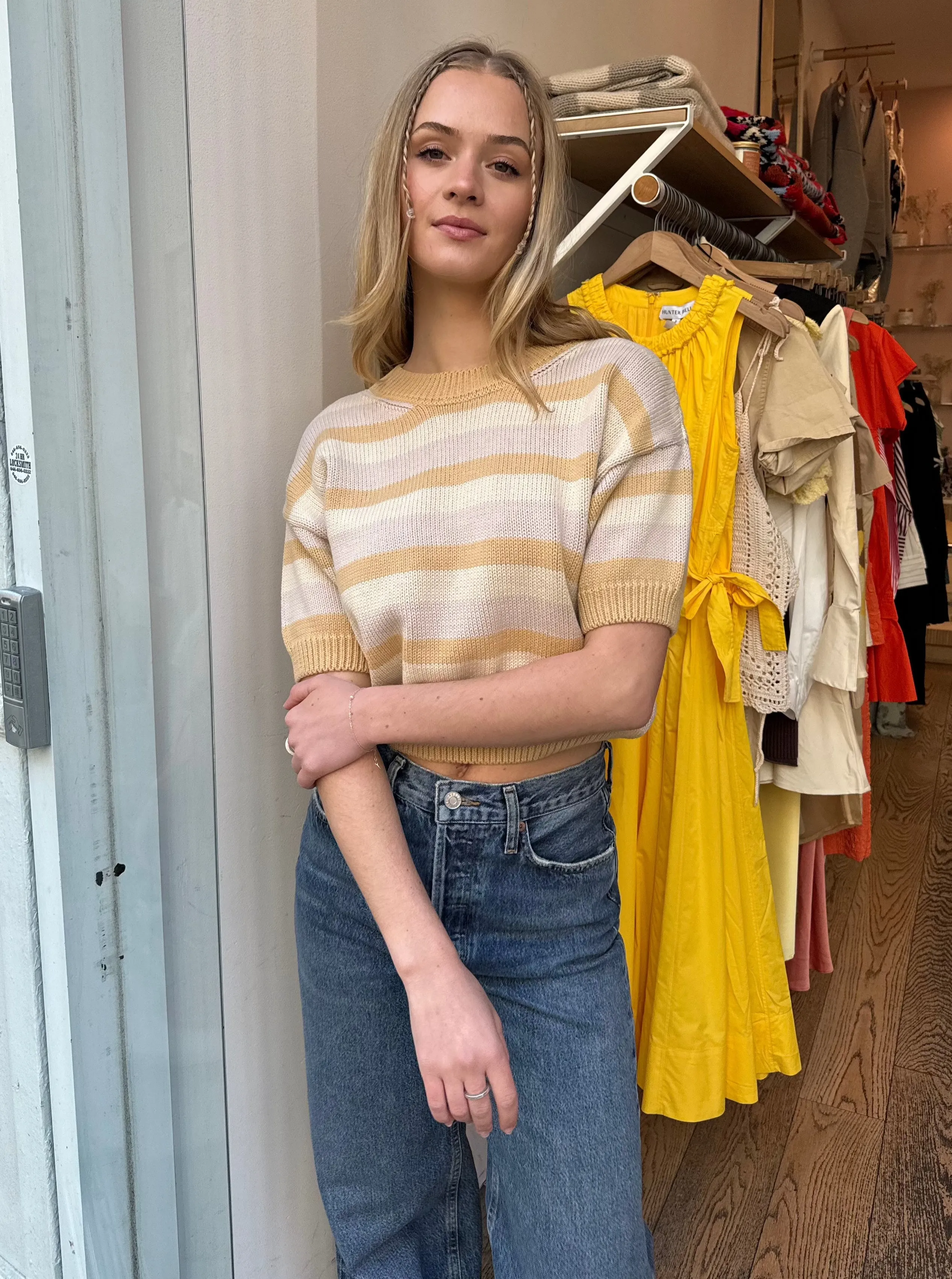 Pattie Sweater Top in Stripes
