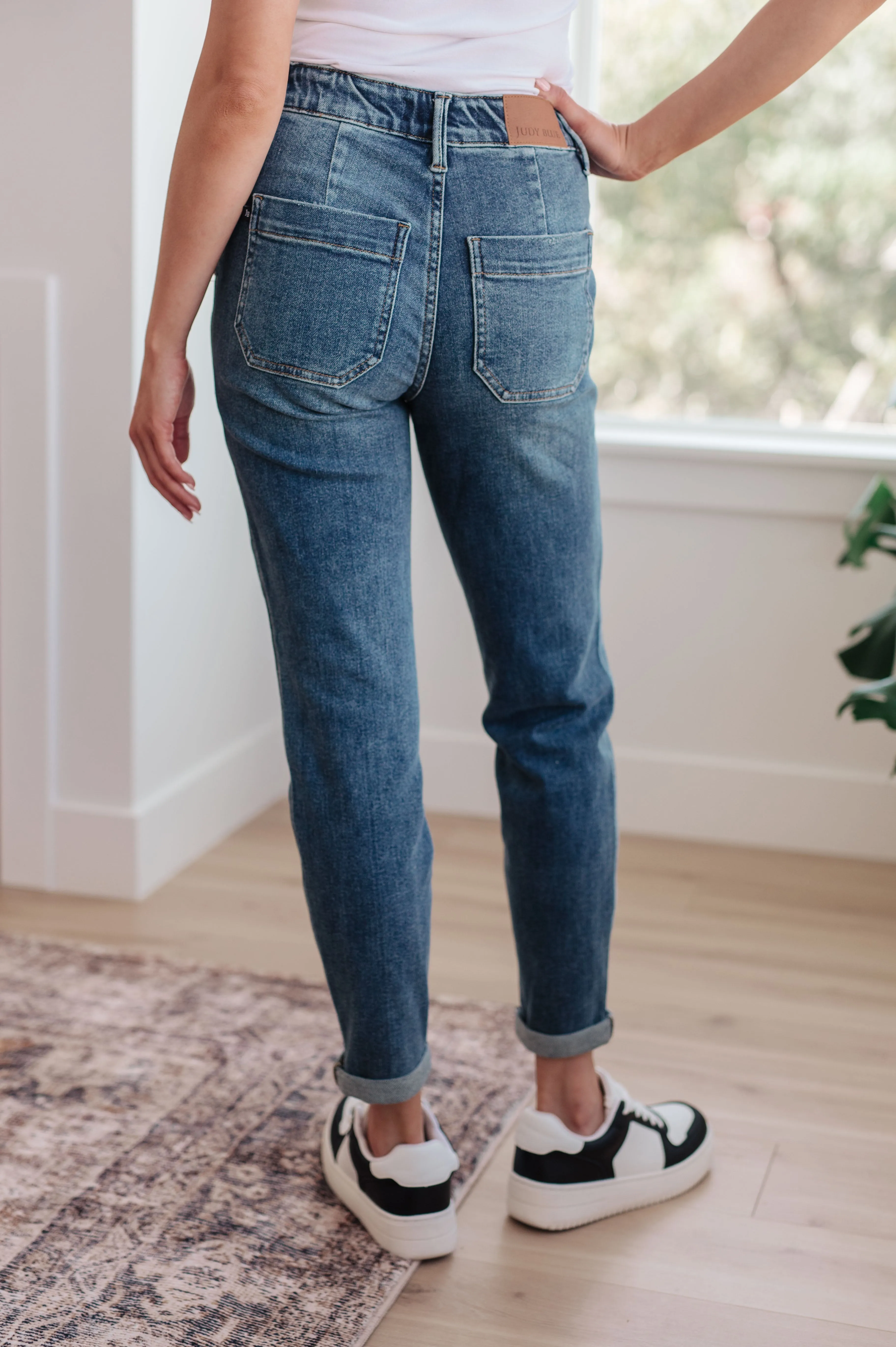 Payton Pull On Denim Joggers in Medium Wash by Judy Blue