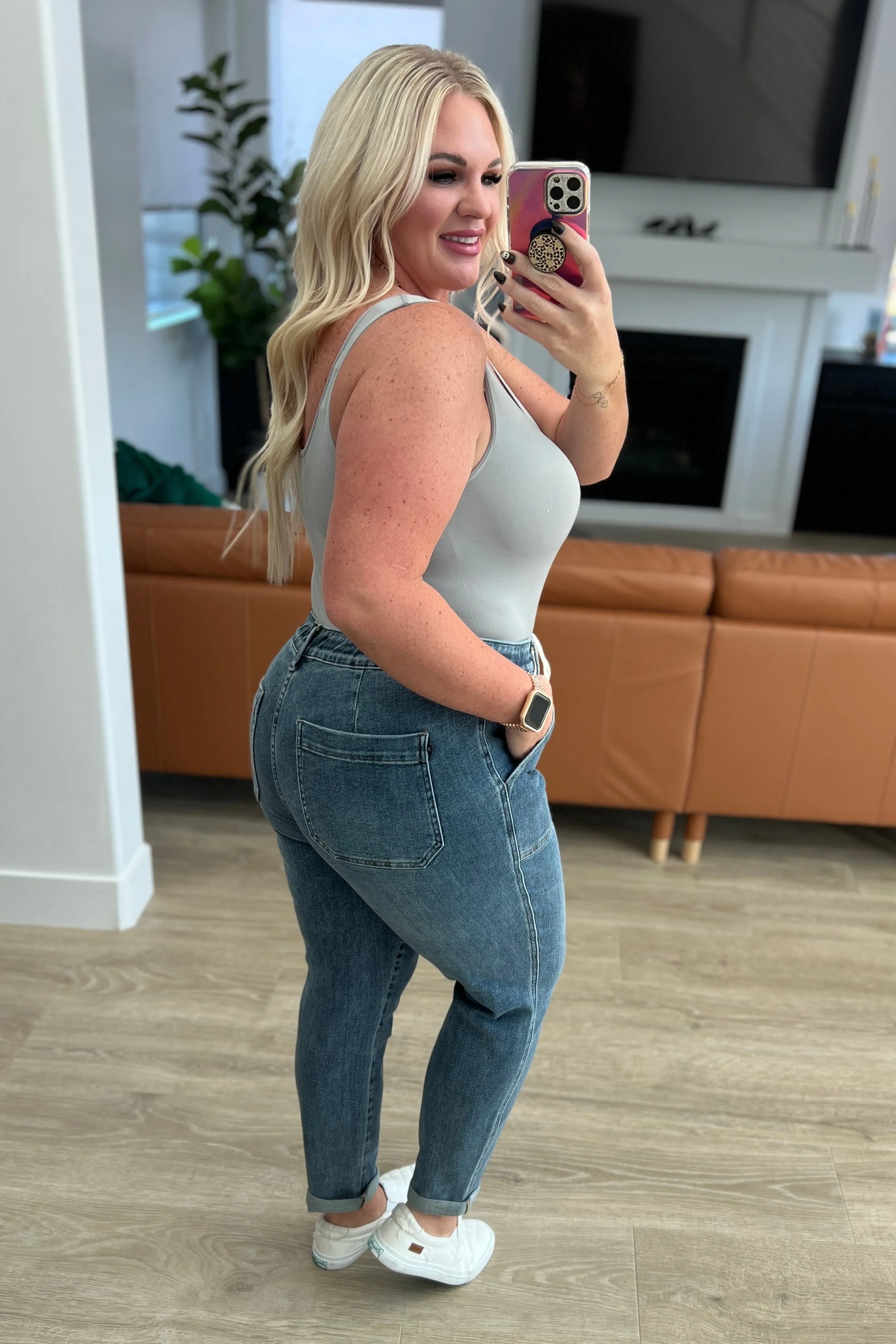 Payton Pull On Denim Joggers in Medium Wash by Judy Blue