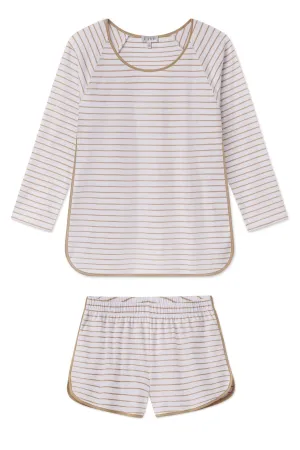 Pima Long-Short Set in Sandstone Rowing Stripe