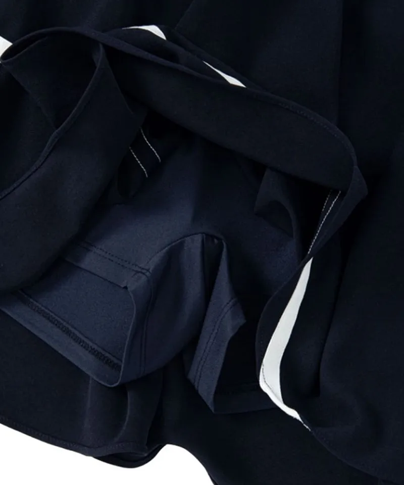 POSHERD Signature Ribbon Flare Skirt - Navy
