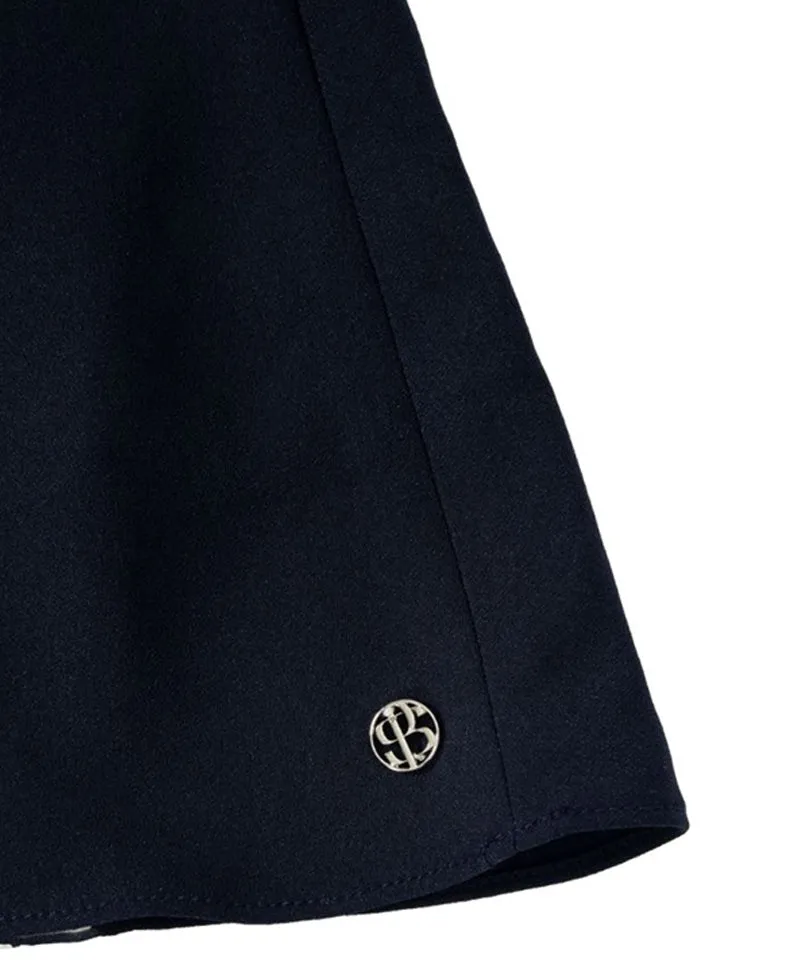 POSHERD Signature Ribbon Flare Skirt - Navy