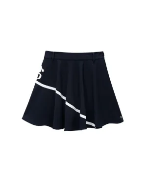 POSHERD Signature Ribbon Flare Skirt - Navy