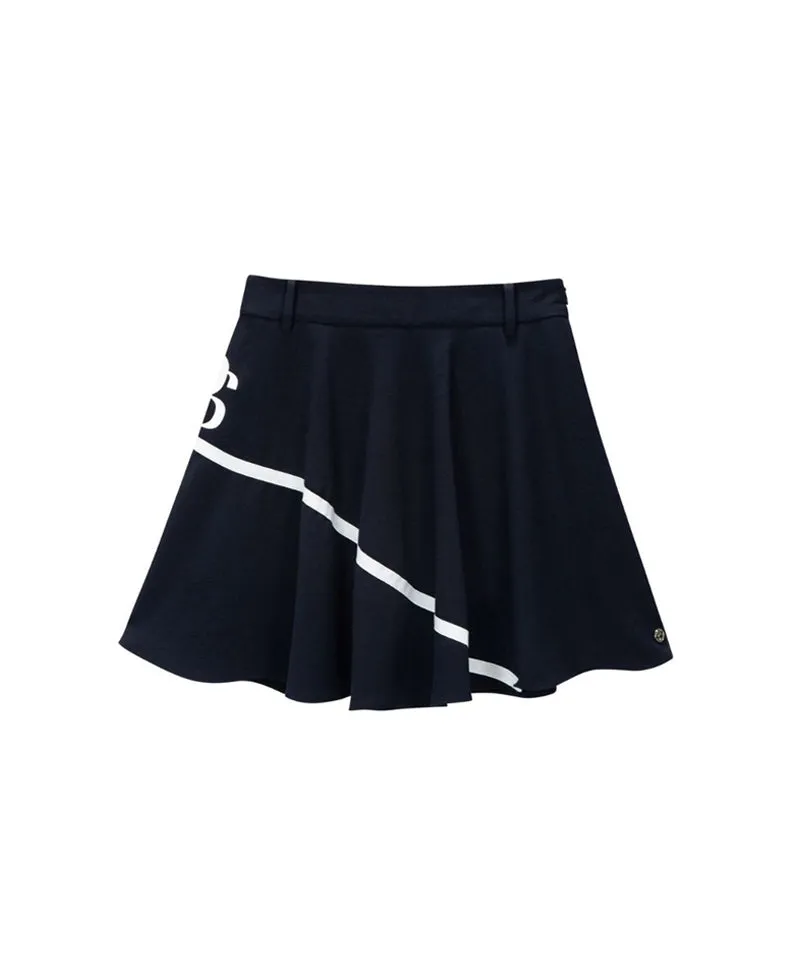 POSHERD Signature Ribbon Flare Skirt - Navy