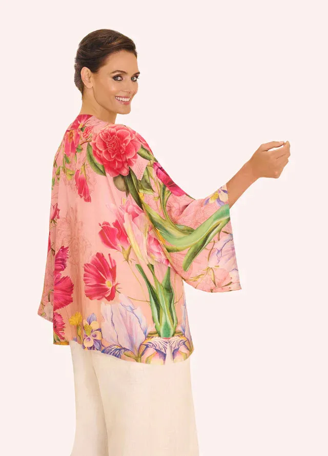 Powder Floral Study Kimono Jacket - Petal