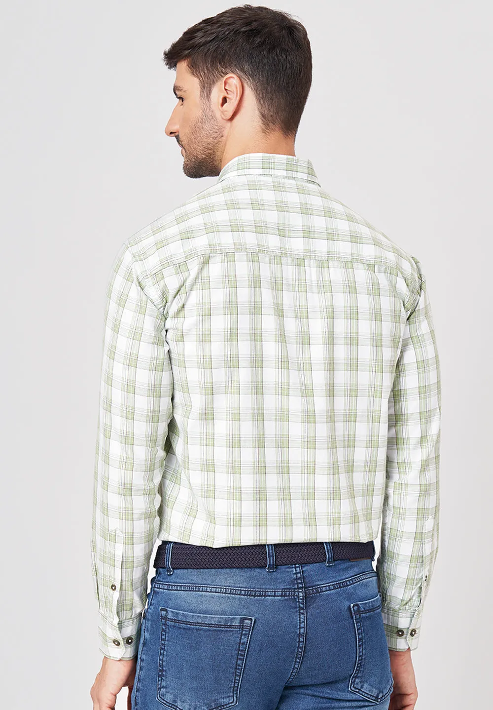 Pure Cotton Semi Formal-Smart Fit Shirt - 42854