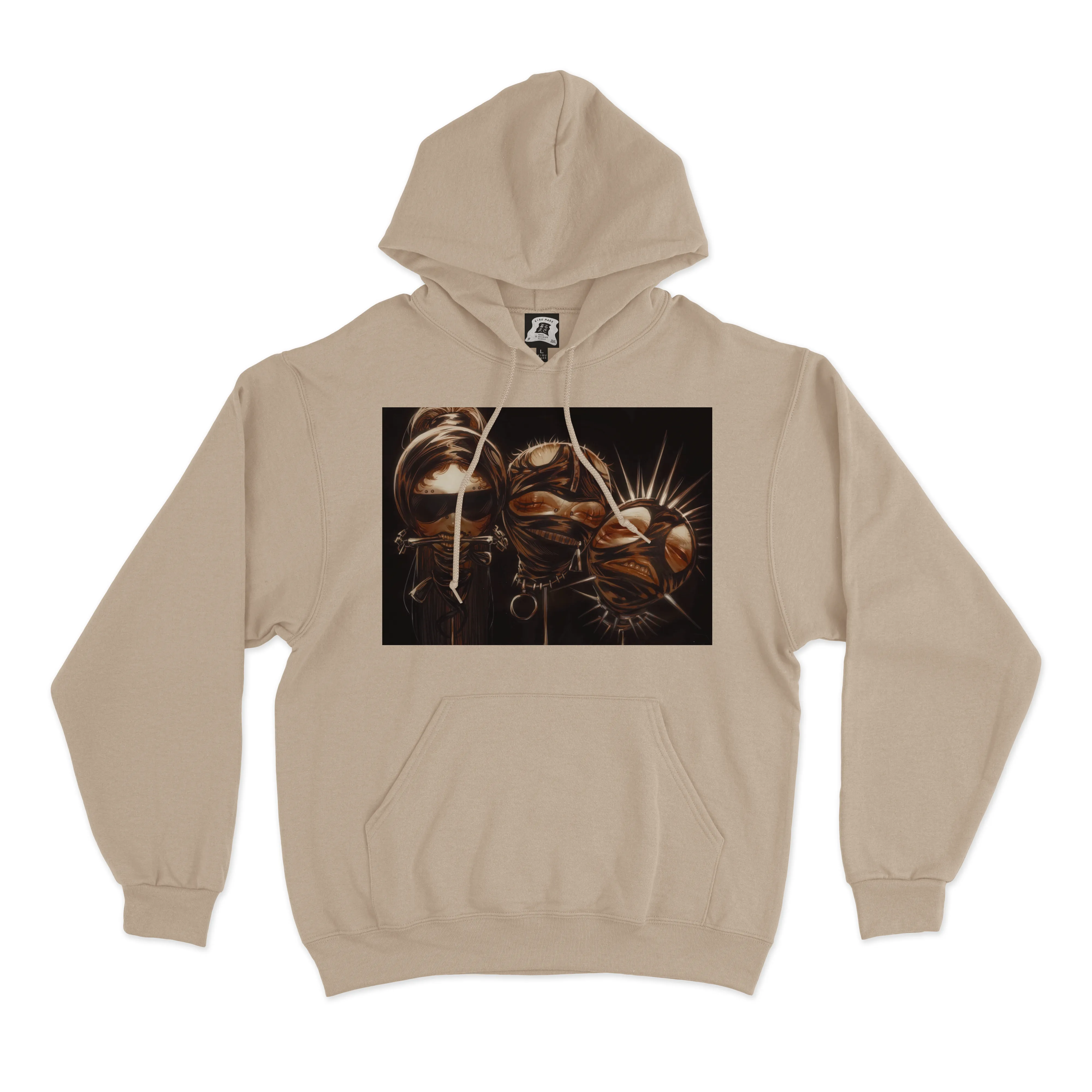 "3 Heads" Basic Hoodie White / Beige