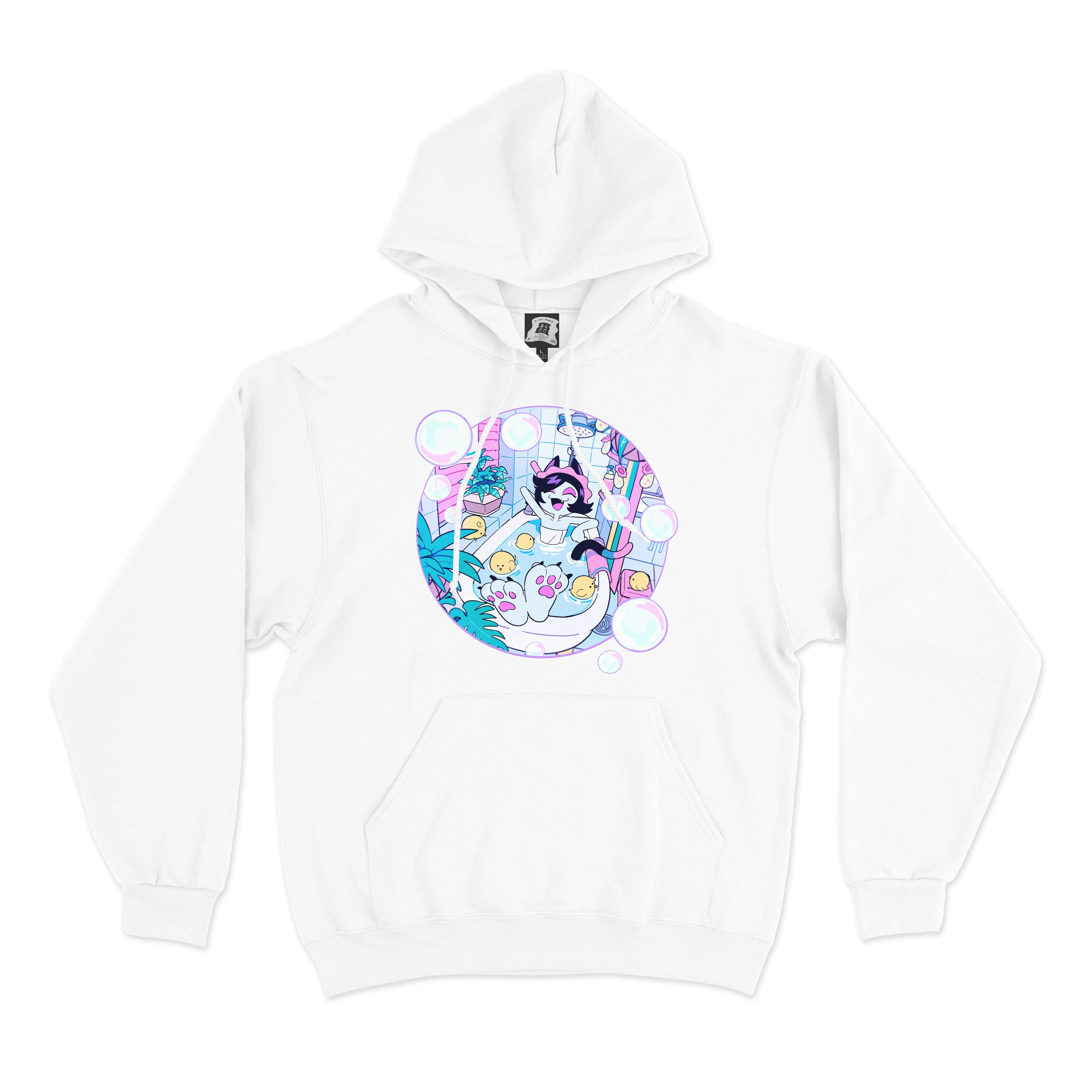 "Bass Time" Basic Hoodie Black/White