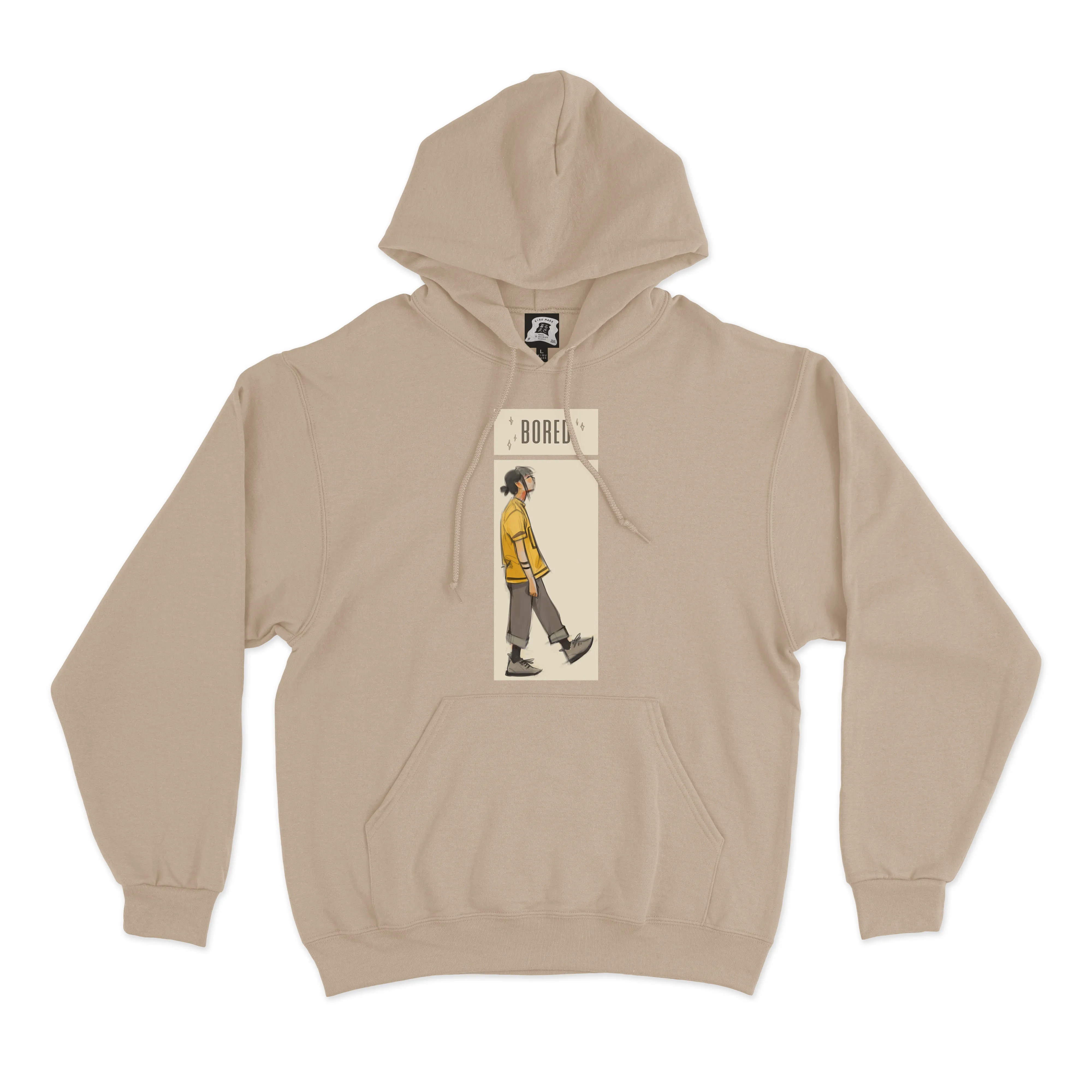 "Bored, Just be You" Fleece Hoodie Beige