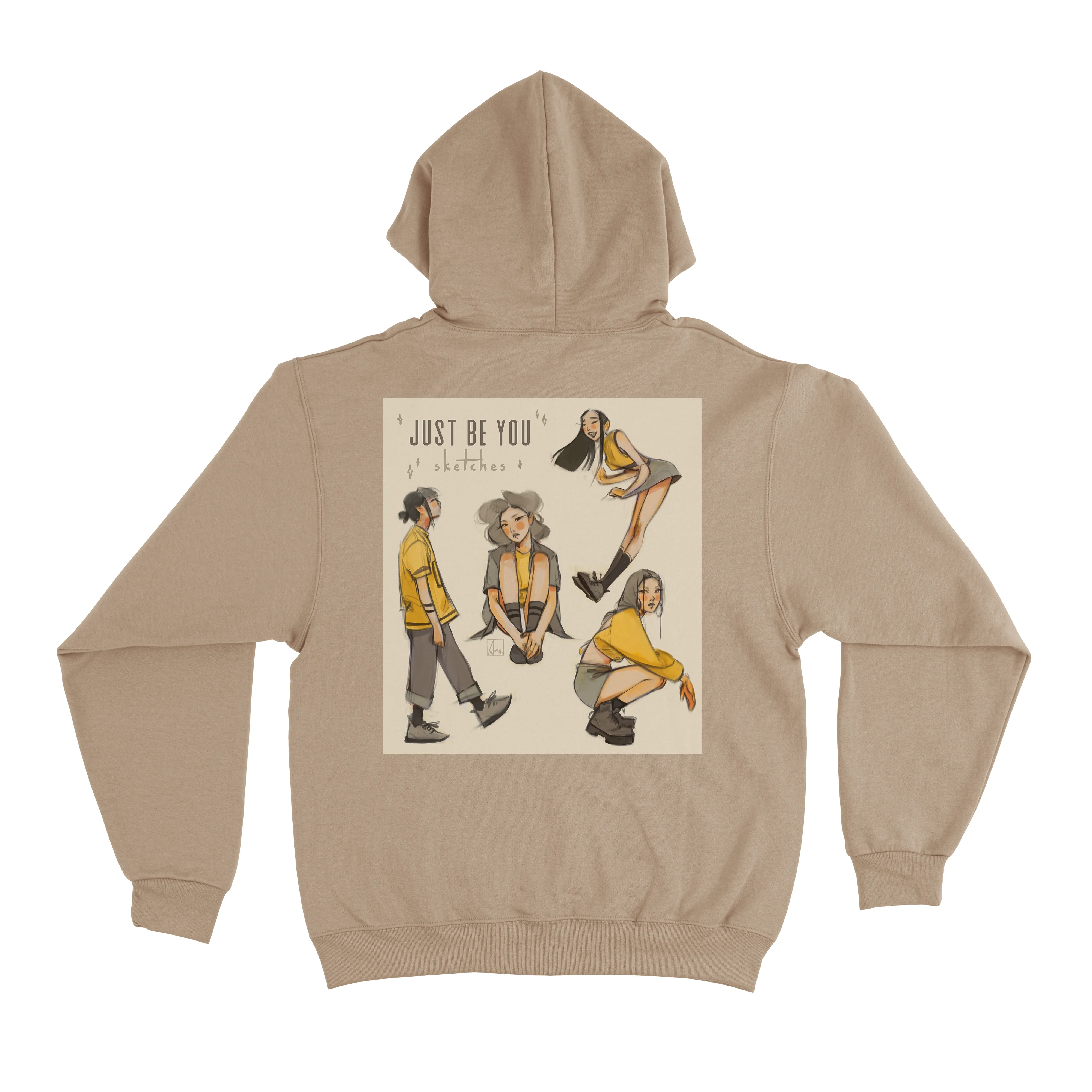 "Bored, Just be You" Fleece Hoodie Beige